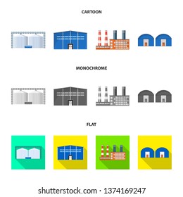 Vector illustration of production and structure symbol. Set of production and technology stock vector illustration.