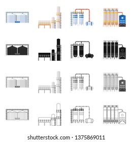Vector illustration of production and structure symbol. Collection of production and technology vector icon for stock.