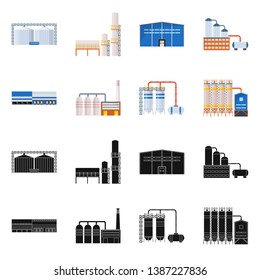 Vector illustration of production and structure symbol. Set of production and technology stock symbol for web.
