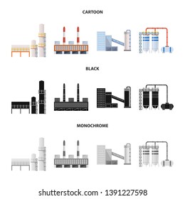 Vector illustration of production and structure symbol. Collection of production and technology stock vector illustration.