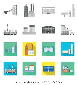 Vector illustration of production and structure symbol. Set of production and technology vector icon for stock.