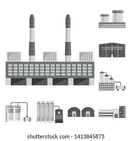 Vector illustration of production and structure symbol. Collection of production and technology stock vector illustration.