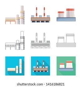 Vector illustration of production and structure symbol. Set of production and technology stock vector illustration.