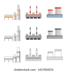 Vector illustration of production and structure symbol. Collection of production and technology vector icon for stock.