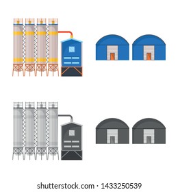 Vector illustration of production and structure symbol. Set of production and technology vector icon for stock.