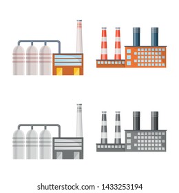 Vector illustration of production and structure symbol. Set of production and technology stock symbol for web.