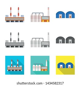 Vector illustration of production and structure symbol. Set of production and technology stock vector illustration.