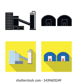 Vector illustration of production and structure symbol. Collection of production and technology stock vector illustration.