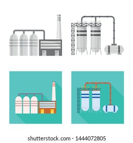 Vector illustration of production and structure symbol. Set of production and technology stock symbol for web.