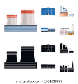 Vector illustration of production and structure symbol. Set of production and technology vector icon for stock.