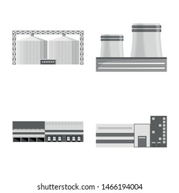 Vector illustration of production and structure symbol. Collection of production and technology stock vector illustration.