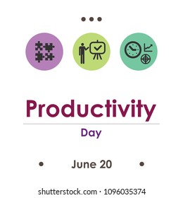 vector illustration for productivity day in June