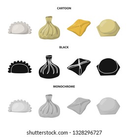 Vector illustration of products  and cooking icon. Collection of products  and appetizer stock symbol for web.