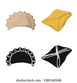 Vector illustration of products  and cooking icon. Collection of products  and appetizer stock symbol for web.