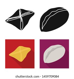 Vector illustration of products and cooking icon. Set of products and appetizer stock vector illustration.