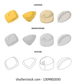 Vector illustration of products  and cooking logo. Collection of products  and appetizer stock vector illustration.