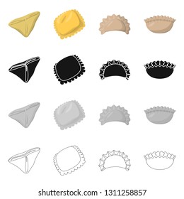 Vector illustration of products  and cooking logo. Set of products  and appetizer stock symbol for web.