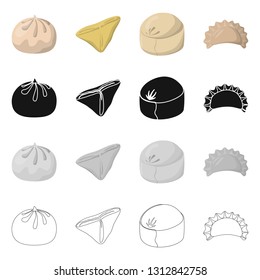 Vector illustration of products  and cooking logo. Collection of products  and appetizer stock vector illustration.