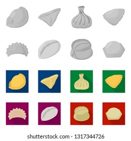 Vector illustration of products  and cooking logo. Collection of products  and appetizer vector icon for stock.