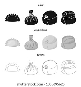 Vector illustration of products  and cooking logo. Set of products  and appetizer stock symbol for web.