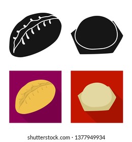 Vector illustration of products  and cooking logo. Set of products  and appetizer vector icon for stock.