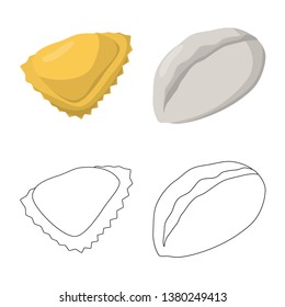 Vector illustration of products  and cooking logo. Collection of products  and appetizer stock vector illustration.