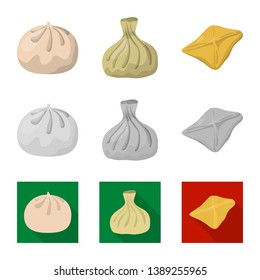 Vector illustration of products  and cooking logo. Set of products  and appetizer stock vector illustration.