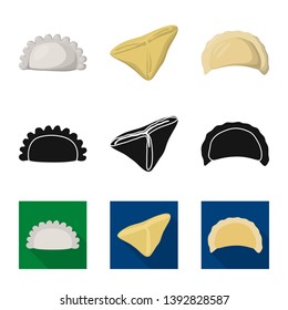 Vector illustration of products  and cooking logo. Collection of products  and appetizer stock vector illustration.