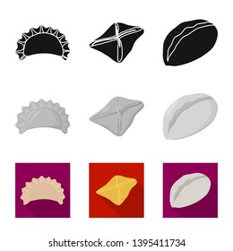Vector illustration of products  and cooking logo. Set of products  and appetizer stock symbol for web.