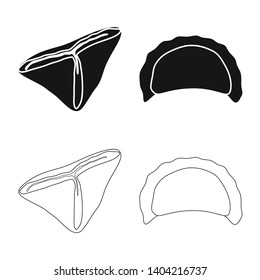 Vector illustration of products  and cooking logo. Collection of products  and appetizer vector icon for stock.