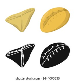 Vector illustration of products and cooking logo. Set of products and appetizer stock vector illustration.