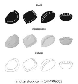 Vector illustration of products and cooking logo. Collection of products and appetizer stock symbol for web.