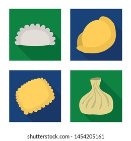 Vector illustration of products and cooking logo. Collection of products and appetizer stock vector illustration.