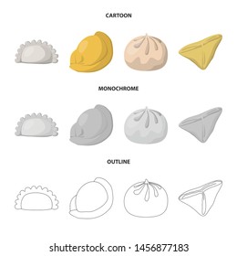 Vector illustration of products and cooking logo. Set of products and appetizer vector icon for stock.