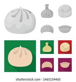 Vector illustration of products and cooking logo. Set of products and appetizer stock vector illustration.
