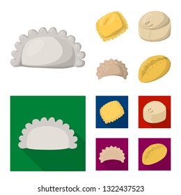 Vector illustration of products  and cooking sign. Collection of products  and appetizer stock symbol for web.