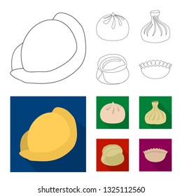 Vector illustration of products  and cooking sign. Set of products  and appetizer stock symbol for web.