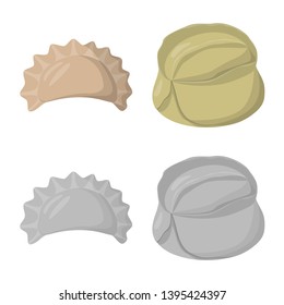 Vector illustration of products  and cooking sign. Set of products  and appetizer stock vector illustration.