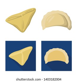 Vector illustration of products  and cooking sign. Collection of products  and appetizer stock symbol for web.