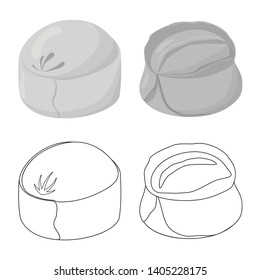Vector illustration of products  and cooking symbol. Set of products  and appetizer vector icon for stock.