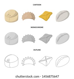 Vector illustration of products and cooking symbol. Collection of products and appetizer stock vector illustration.