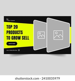 Vector illustration products sell review tips and tricks video thumbnail banner design, editable vector eps 10 file format