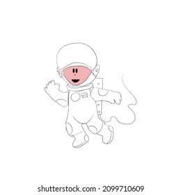 Ilustración vectorial de los profesionales. Astronauta