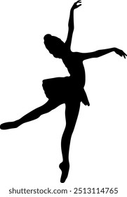 Vector Illustration of professional Ballet Dancer silhouette

