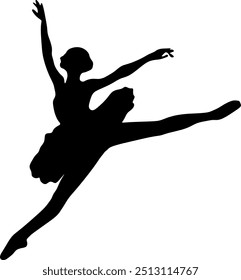 Vector Illustration of professional Ballet Dancer silhouette

