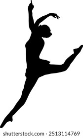 Vector Illustration of professional Ballet Dancer silhouette

