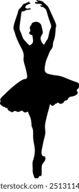 Vector Illustration of professional Ballet Dancer silhouette

