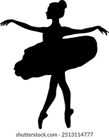 Vector Illustration of professional Ballet Dancer silhouette

