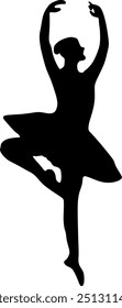 Vector Illustration of professional Ballet Dancer silhouette

