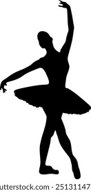 Vector Illustration of professional Ballet Dancer silhouette

